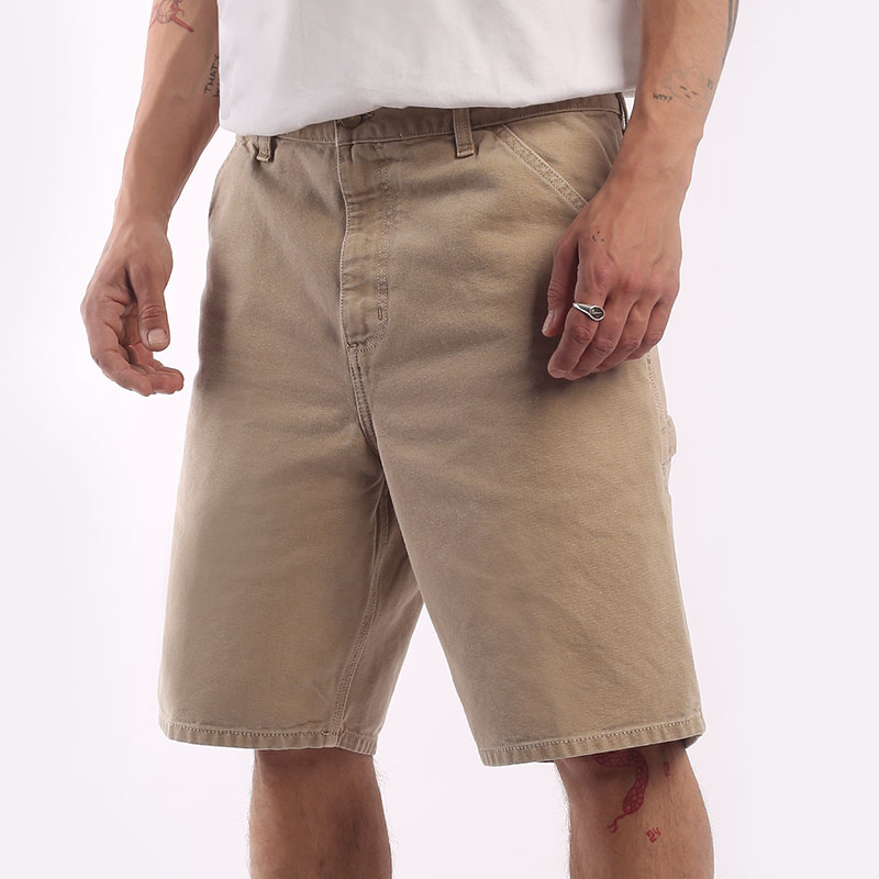 мужские бежевые шорты  Carhartt WIP Single Knee Short I027942-brown faded - цена, описание, фото 2